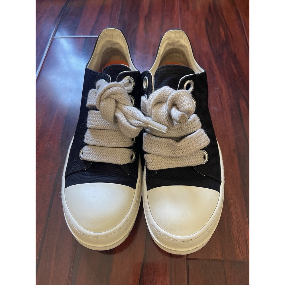 Rick Owens DRKSHDW Temple Jumbo Lace Low Canvas Ramones Black IT 42 / US 9 RARE! - Picture 2 of 16